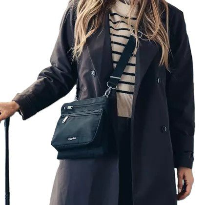 Baggallini Securtex Anti-Theft Crossbody Bag Charcoal - Grady’s Feet Essentials - Baggallini