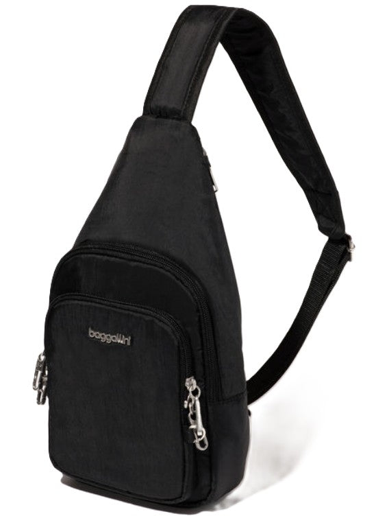 Baggallini Securtex Anti - Theft Daytripper Sling Black - Grady’s Feet Essentials - Baggallini