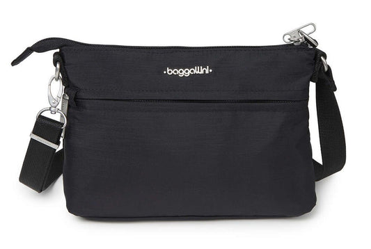 Baggallini Securtex Anti - Theft Memento Crossbody Bag Black - Grady’s Feet Essentials - Baggallini