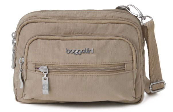 Baggallini Triple Zip Crossbody Bagg in Beach - Grady’s Feet Essentials - Baggallini