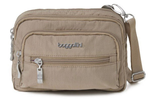 Baggallini Triple Zip Crossbody Bagg in Beach - Grady’s Feet Essentials - Baggallini