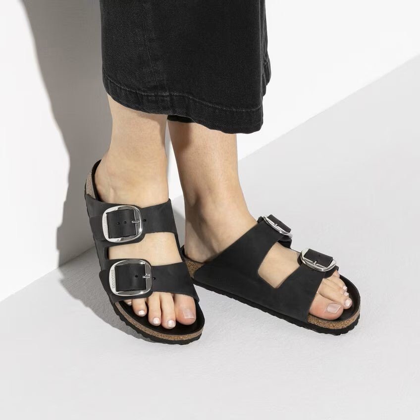 Birkenstock Arizona Big Buckle Sandals - Black Oiled Leather | Comfortable Cork Footbed - Grady’s Feet Essentials - Birkenstock