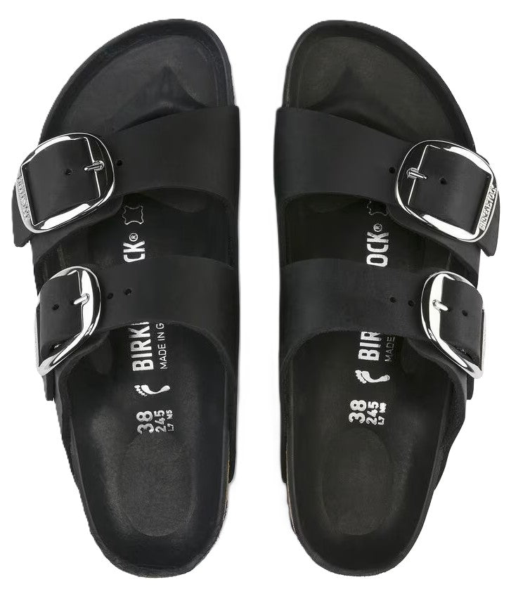 Birkenstock Arizona Big Buckle Sandals - Black Oiled Leather | Comfortable Cork Footbed - Grady’s Feet Essentials - Birkenstock