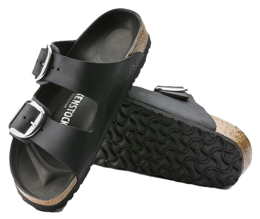 Birkenstock Arizona Big Buckle Sandals - Black Oiled Leather | Comfortable Cork Footbed - Grady’s Feet Essentials - Birkenstock