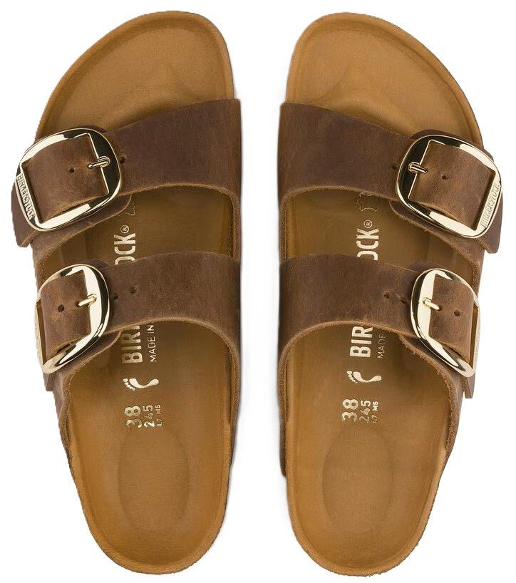 Birkenstock Arizona Big Buckle Sandals - Cognac Oiled Leather | Comfortable Cork Footbed - Grady’s Feet Essentials - Birkenstock