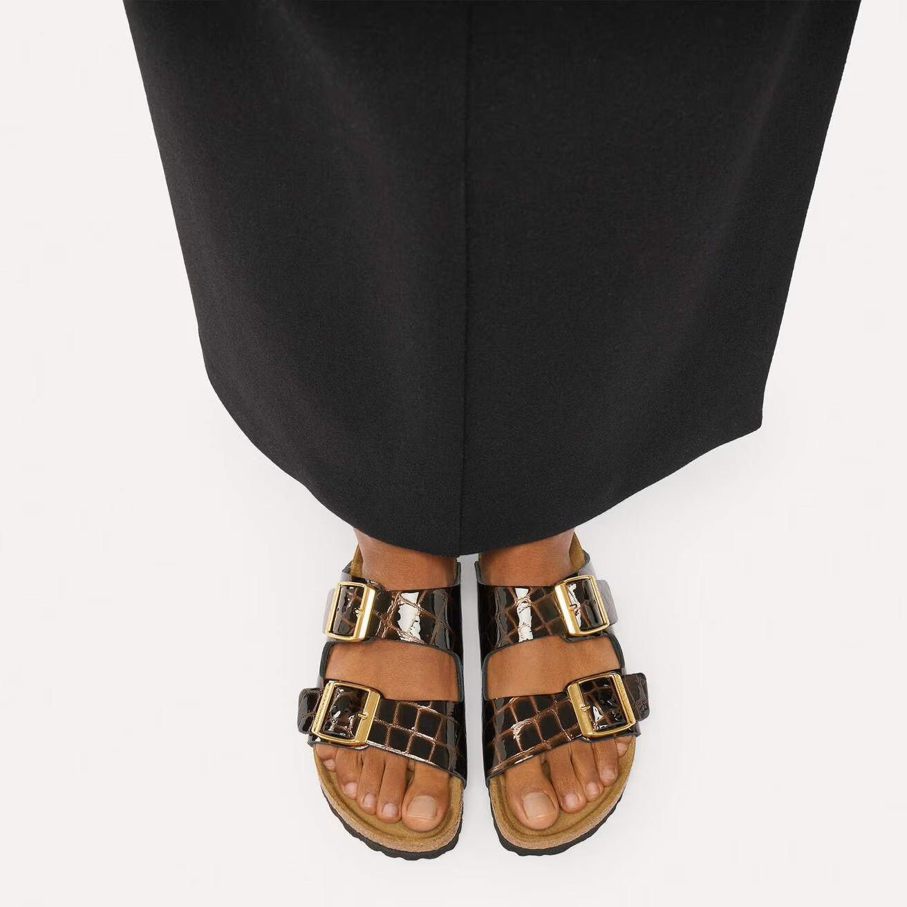 Birkenstock Arizona Sandals - Animal Print Emboss Black Leather - Grady’s Feet Essentials - Birkenstock