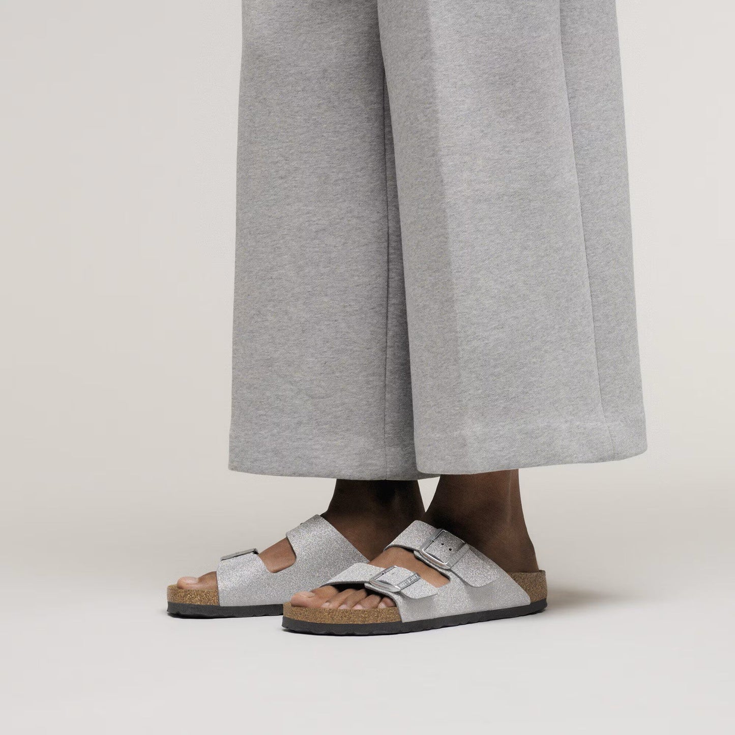 Birkenstock Arizona Sandals - Shiny Glitter Silver Synthetics | Comfortable Cork Footbed - Grady’s Feet Essentials - Birkenstock