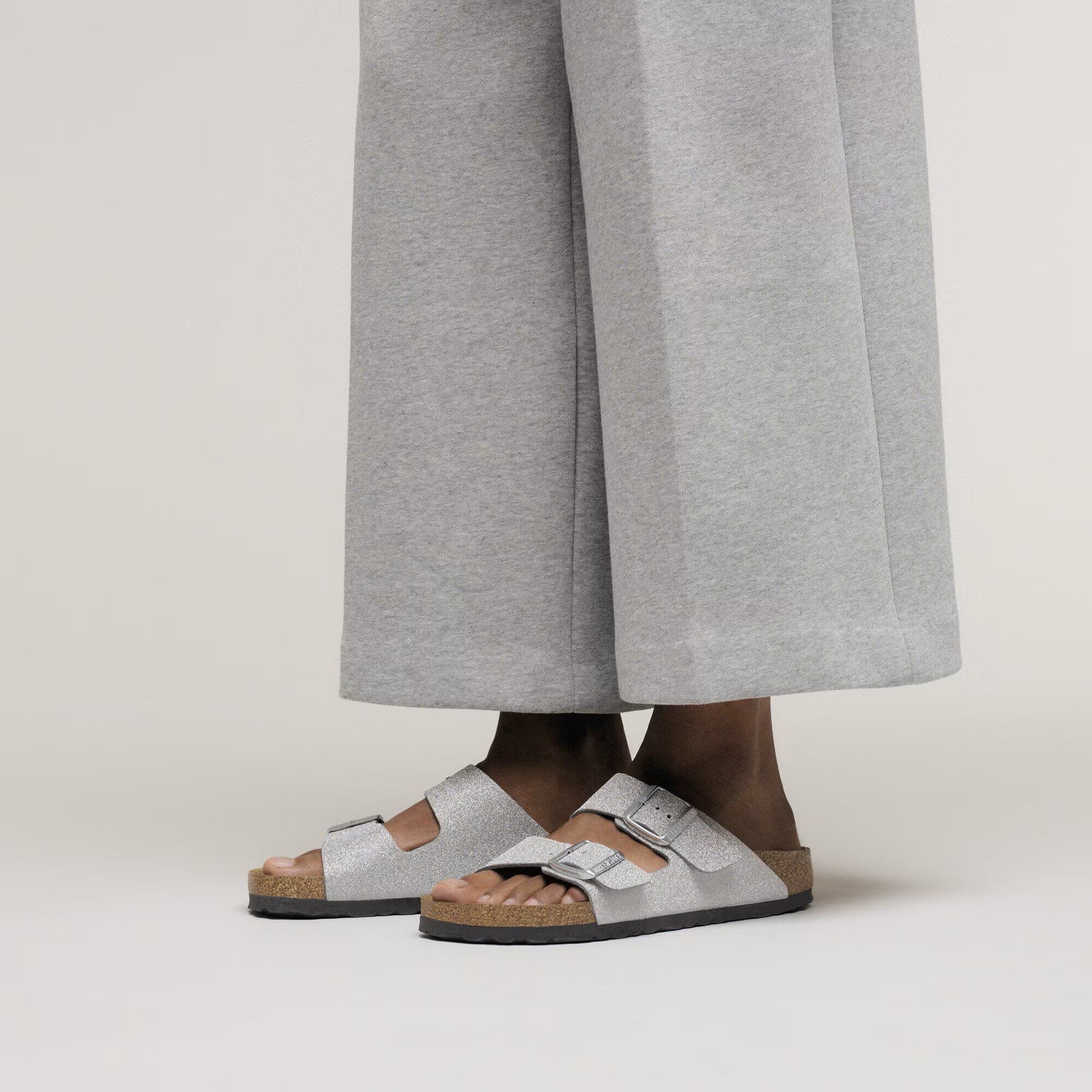 Birkenstock Arizona Sandals - Shiny Glitter Silver Synthetics | Comfortable Cork Footbed - Grady’s Feet Essentials - Birkenstock