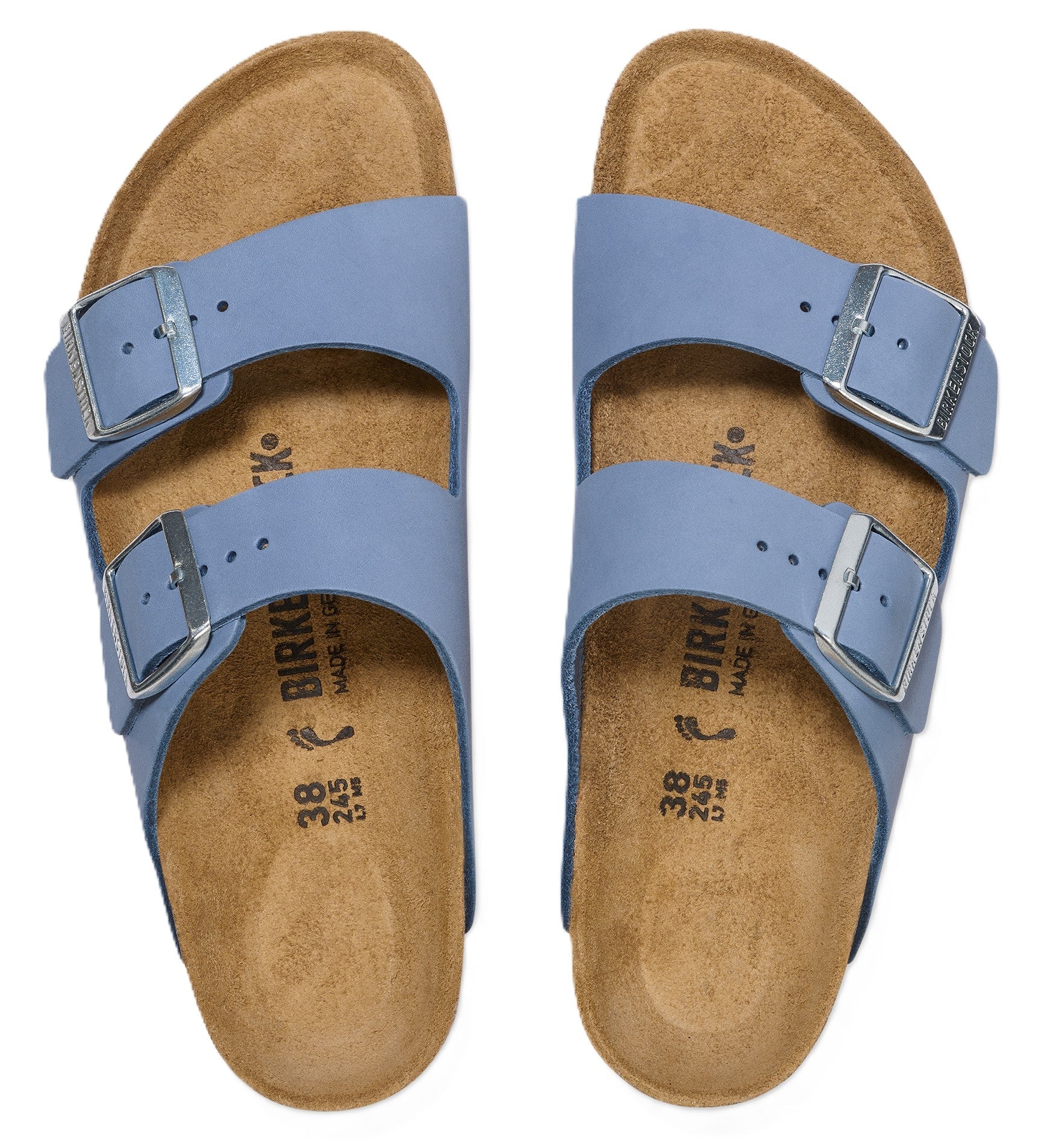 Birkenstock Arizona Sandals - Stone Blue Nubuck Leather | Comfortable Cork Footbed - Grady’s Feet Essentials - Birkenstock