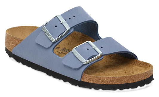 Birkenstock Arizona Sandals - Stone Blue Nubuck Leather | Comfortable Cork Footbed - Grady’s Feet Essentials - Birkenstock