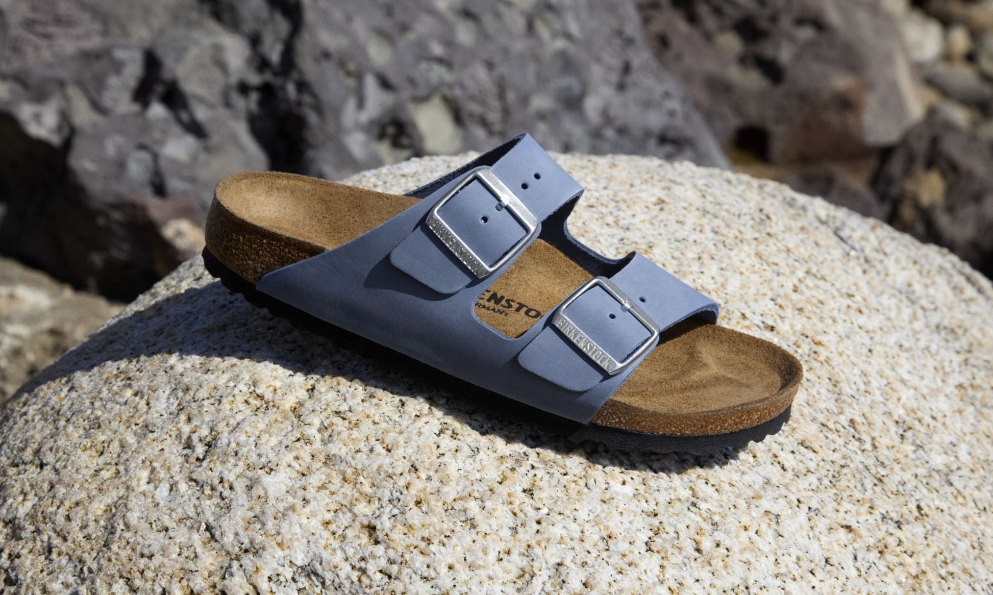 Birkenstock Arizona Sandals - Stone Blue Nubuck Leather | Comfortable Cork Footbed - Grady’s Feet Essentials - Birkenstock