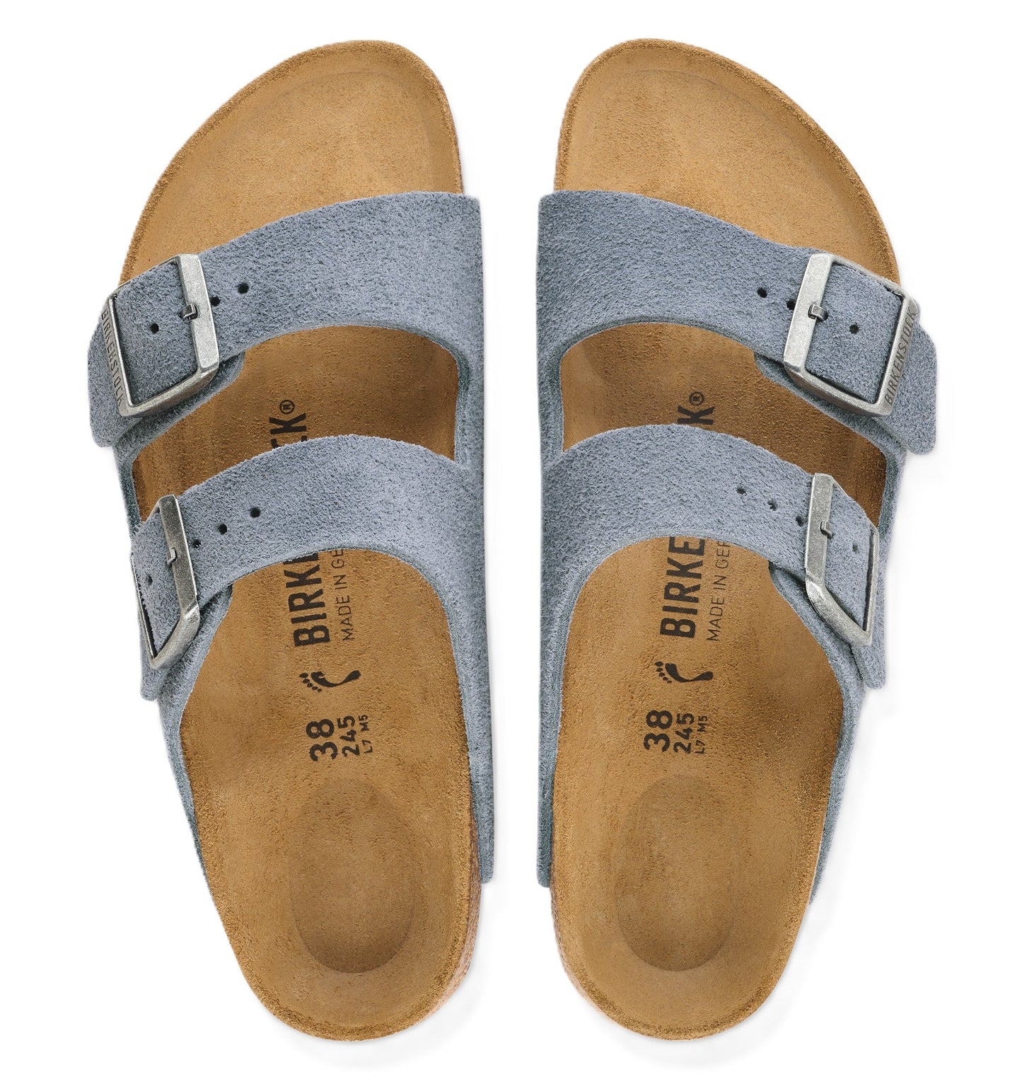 Birkenstock Arizona Sandals - Stone Blue Suede Leather - Grady’s Feet Essentials - Birkenstock