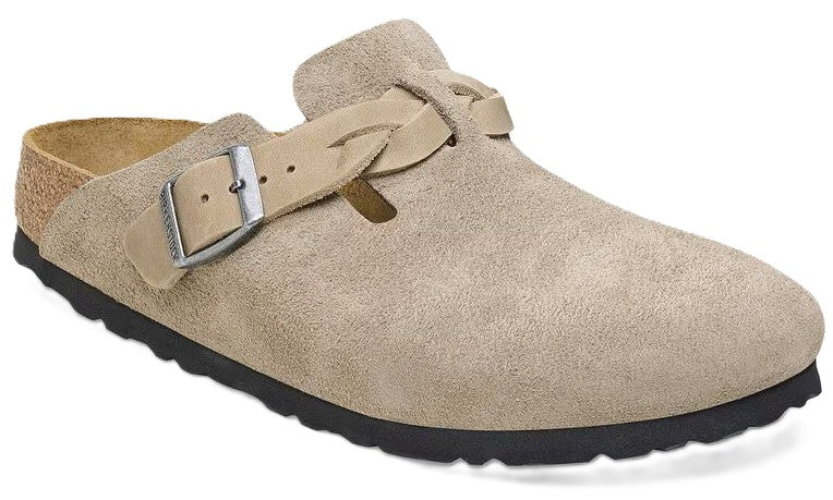 Birkenstock Boston Braided Clog - Taupe Suede | Comfortable Cork Footbed - Grady’s Feet Essentials - Birkenstock