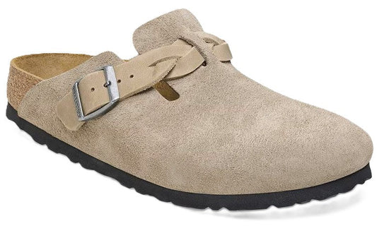 Birkenstock Boston Braided Clog - Taupe Suede | Comfortable Cork Footbed - Grady’s Feet Essentials - Birkenstock