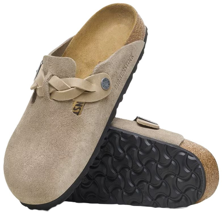 Birkenstock Boston Braided Clog - Taupe Suede | Comfortable Cork Footbed - Grady’s Feet Essentials - Birkenstock