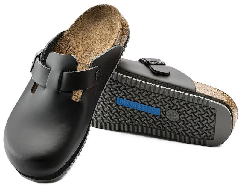 Birkenstock Boston Super Grip Clog - Black Leather | Comfortable Cork Footbed - Grady’s Feet Essentials - Birkenstock
