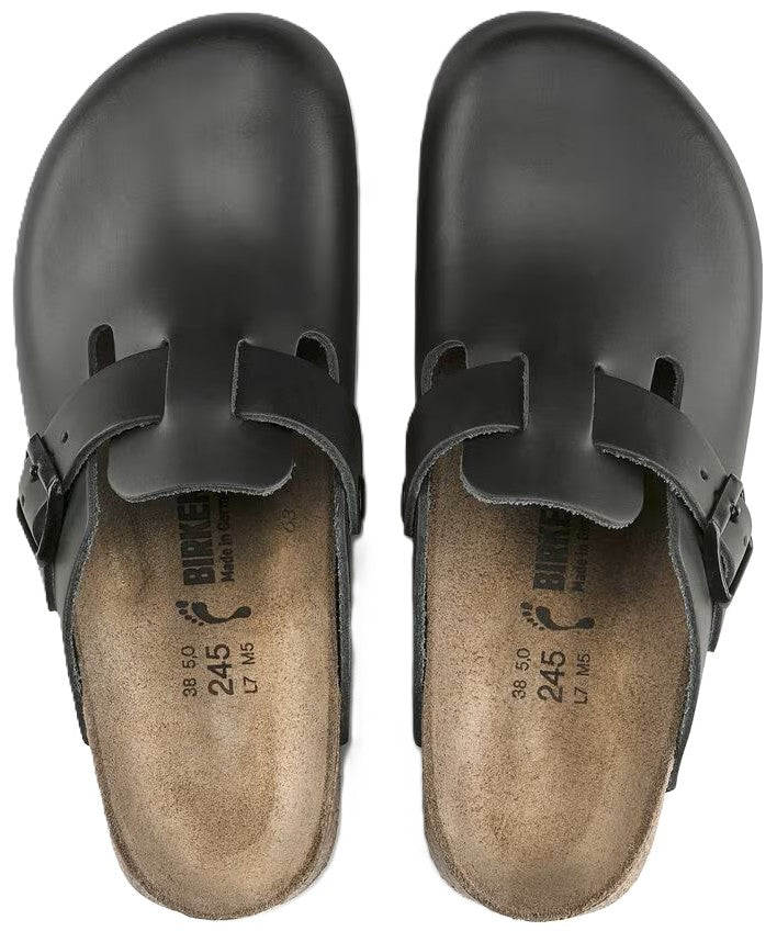 Birkenstock Boston Super Grip Clog - Black Leather | Comfortable Cork Footbed - Grady’s Feet Essentials - Birkenstock