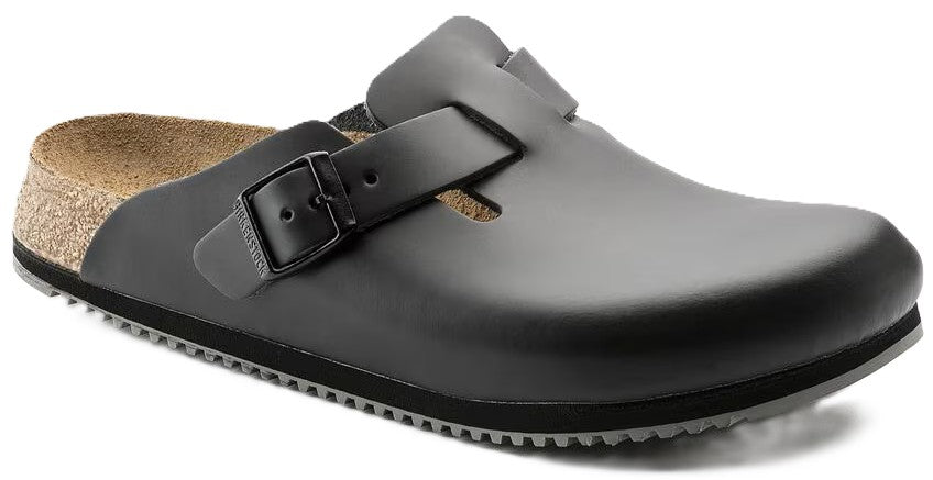 Birkenstock Boston Super Grip Clog - Black Leather | Comfortable Cork Footbed - Grady’s Feet Essentials - Birkenstock