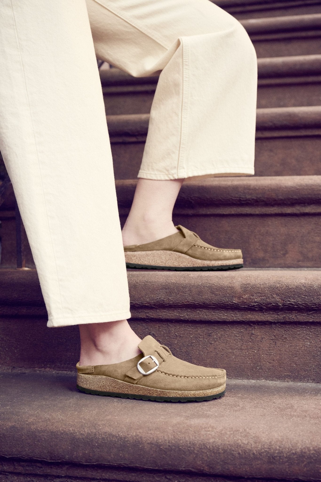Birkenstock Buckley Clog - Gray Taupe Suede Leather | Comfortable Cork Footbed - Grady’s Feet Essentials - Birkenstock