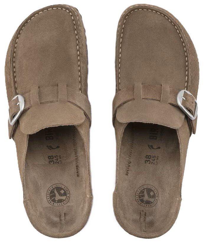 Birkenstock Buckley Clog - Gray Taupe Suede Leather | Comfortable Cork Footbed - Grady’s Feet Essentials - Birkenstock