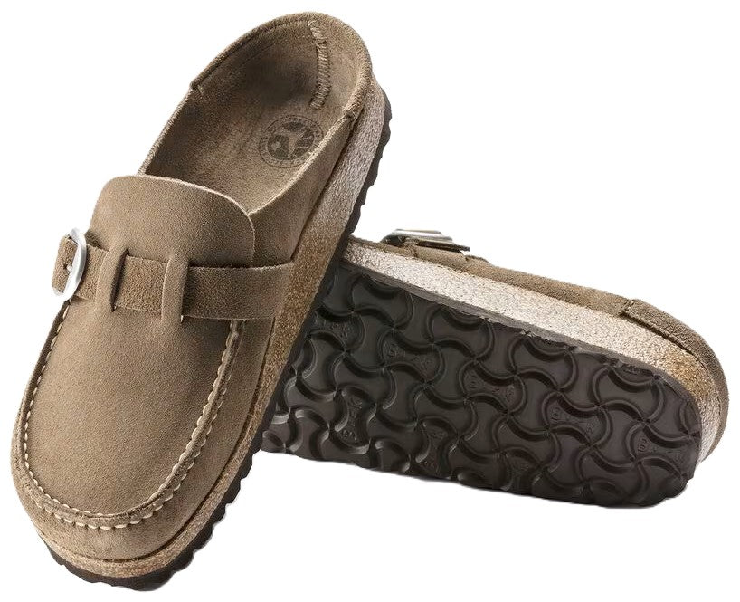 Birkenstock Buckley Clog - Gray Taupe Suede Leather | Comfortable Cork Footbed - Grady’s Feet Essentials - Birkenstock