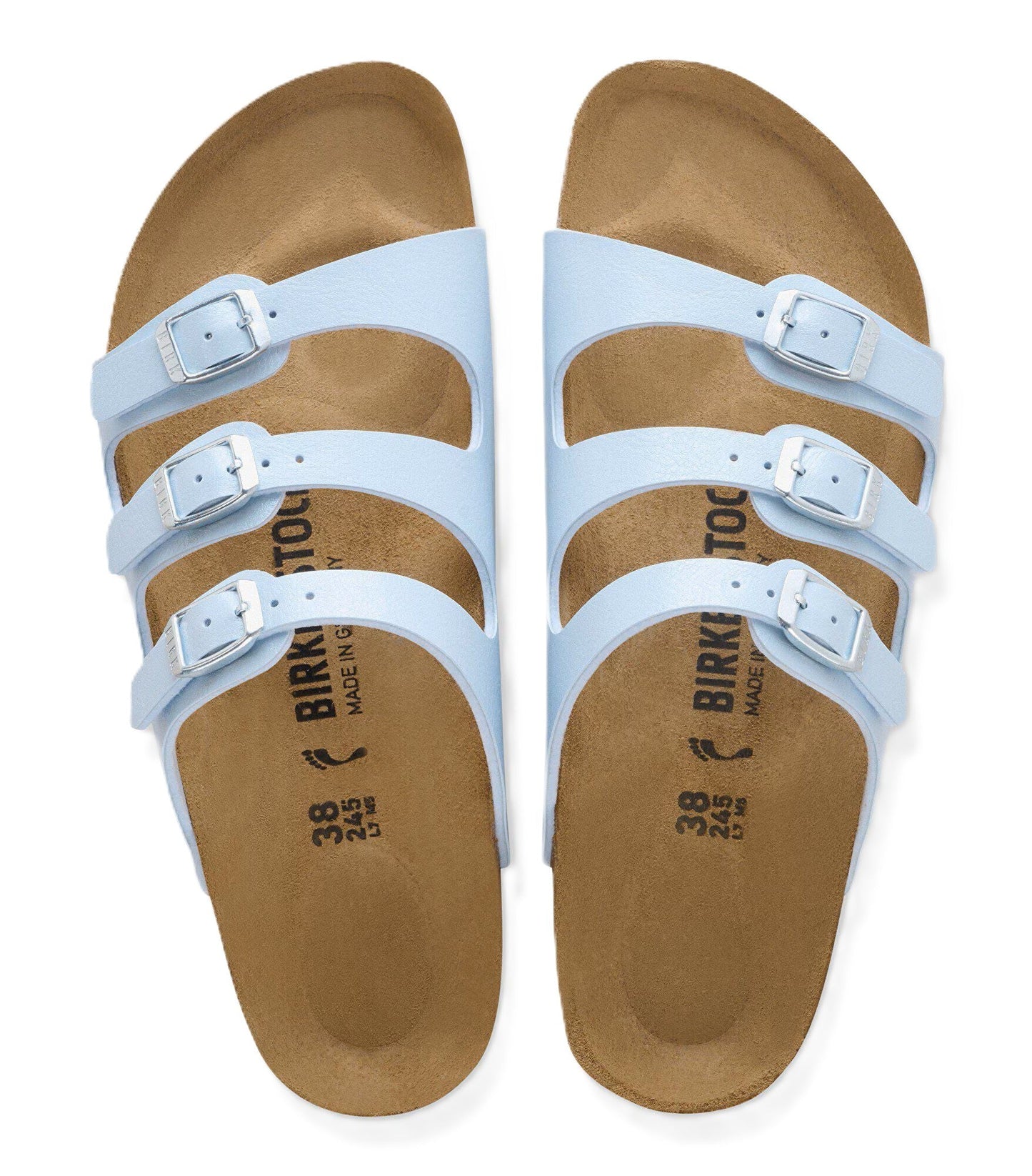 Birkenstock Florida Sandals - Graceful Baby Blue Birko - Flor | Comfortable Cork Footbed - Grady’s Feet Essentials - Birkenstock