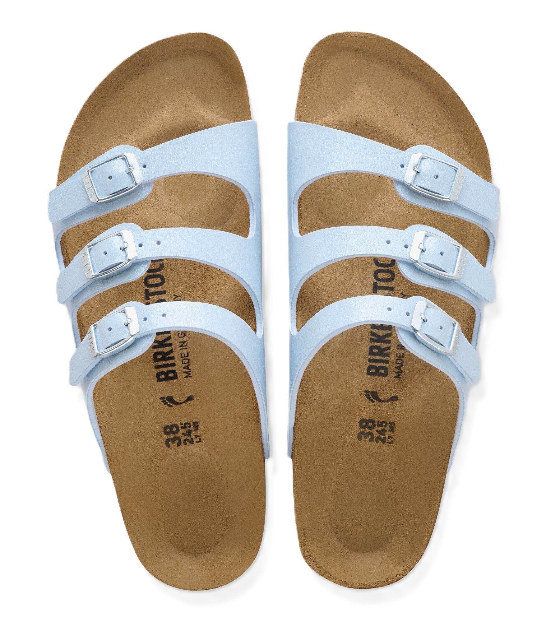 Birkenstock Florida Sandals - Graceful Baby Blue Birko - Flor | Comfortable Cork Footbed - Grady’s Feet Essentials - Birkenstock
