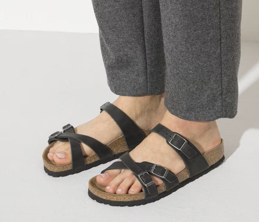 Birkenstock Franca Sandals - Black Oiled Leather | Comfortable Cork Footbed - Grady’s Feet Essentials - Birkenstock