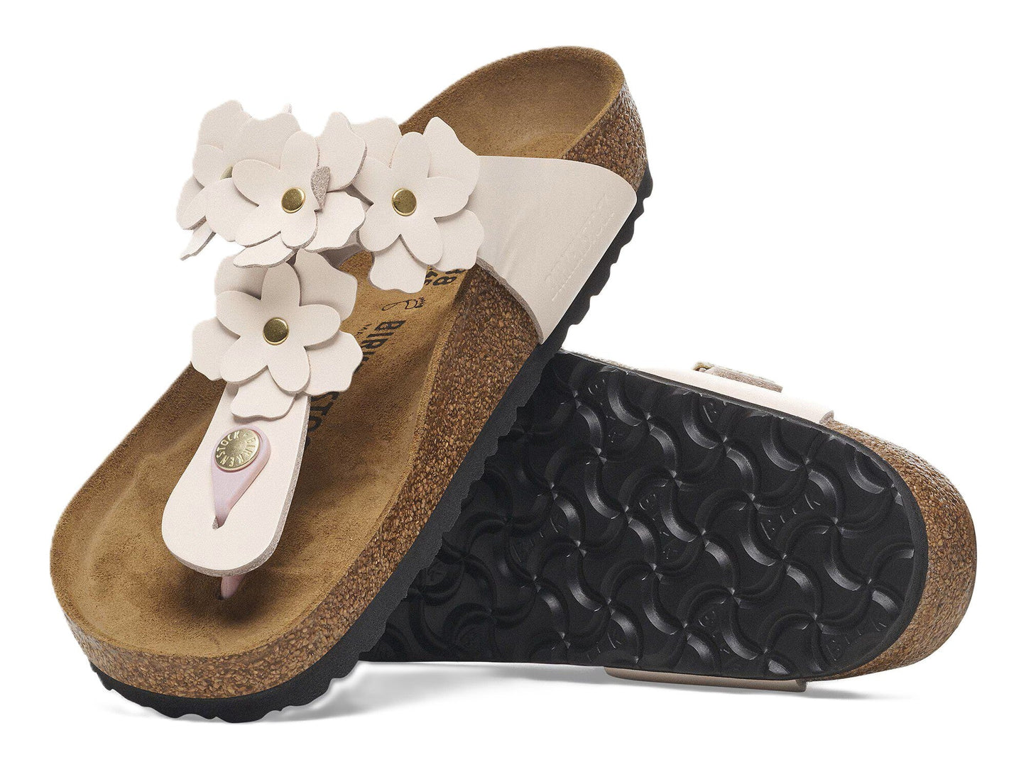 Birkenstock Gizeh Flower Sandals - Light Rose Leather | Comfortable Cork Footbed - Grady’s Feet Essentials - Birkenstock