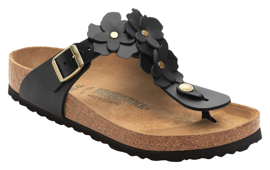 Birkenstock Gizeh Flowers Black Leather - Grady’s Feet Essentials - Birkenstock