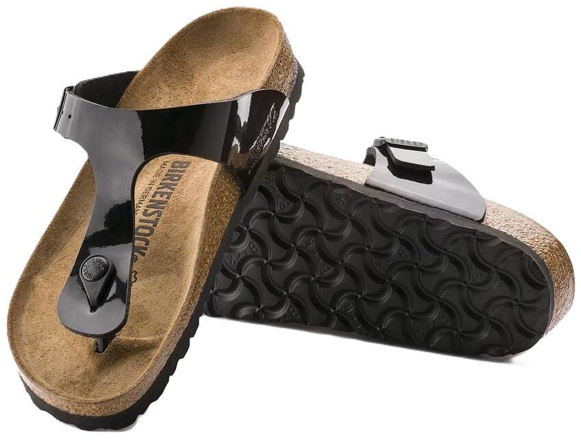 Birkenstock Gizeh Sandal - Black Patent Birko - Flor | Comfortable Cork Footbed - Grady’s Feet Essentials - Birkenstock