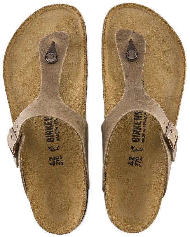 Birkenstock Gizeh Sandals - Tobacco Brown Oiled Leather | Comfortable Cork Footbed - Grady’s Feet Essentials - Birkenstock