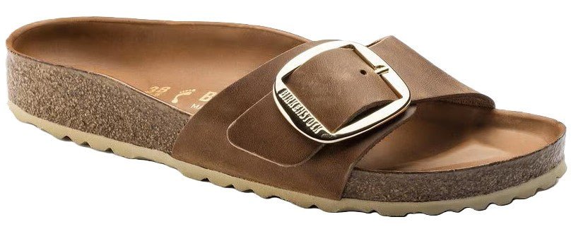 Birkenstock Madrid Big Buckle Sandals - Cognac Oiled Leather | Comfortable Cork Footbed - Grady’s Feet Essentials - Birkenstock