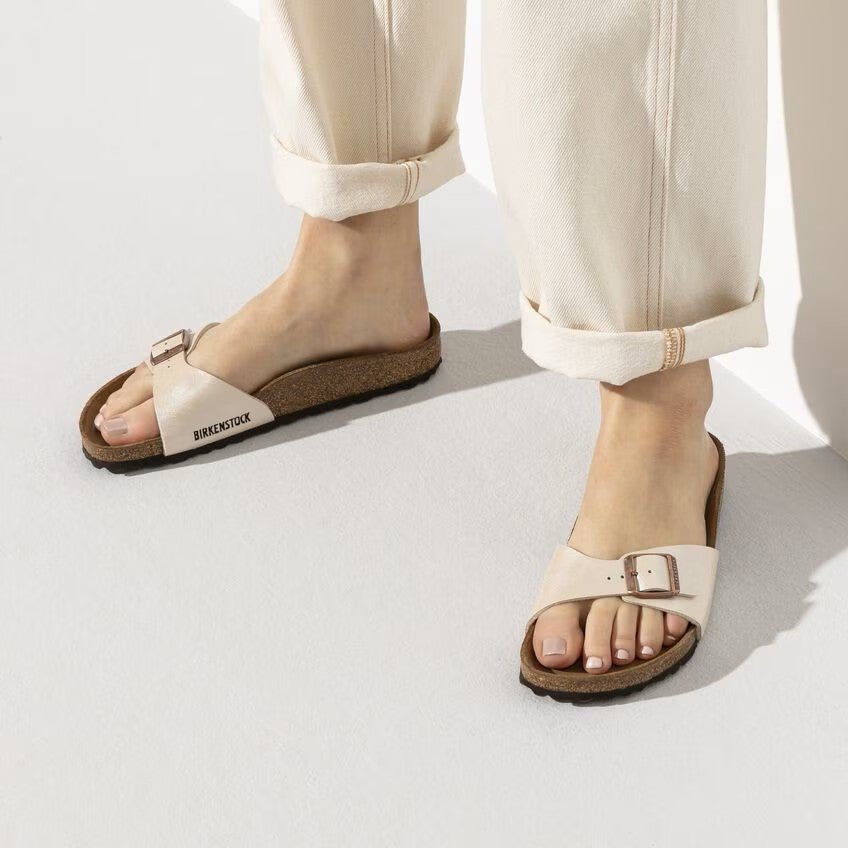 Birkenstock Madrid Sandals Graceful Pearl White Birko-Flor