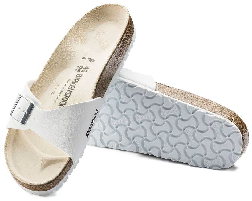 Birkenstock Madrid Sandals - White Birko - Flor | Comfortable Cork Footbed - Grady’s Feet Essentials - Birkenstock