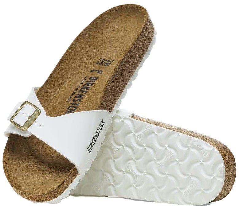 Birkenstock Madrid Sandals - White Patent Birko - Flor | Comfortable Cork Footbed - Grady’s Feet Essentials - Birkenstock