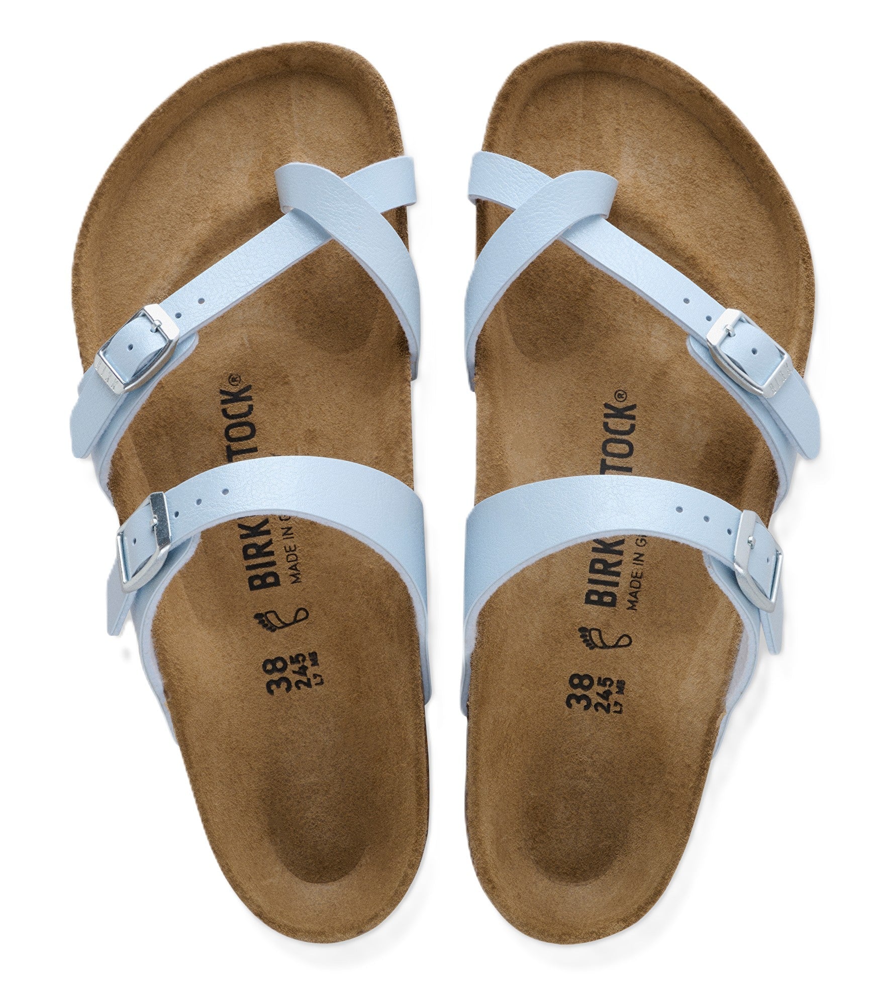 Birkenstock Mayari Sandals - Graceful Baby Blue Birko - Flor | Comfortable Cork Footbed - Grady’s Feet Essentials - Birkenstock