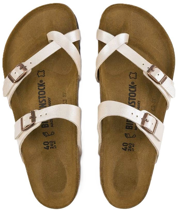 Birkenstock Mayari Sandals - Graceful Pearl White Birko - Flor | Comfortable Cork Footbed - Grady’s Feet Essentials - Birkenstock