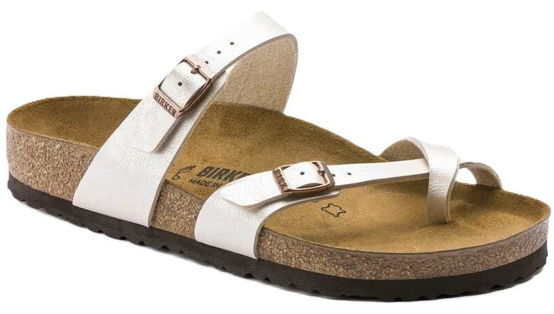 Birkenstock Mayari Sandals - Graceful Pearl White Birko - Flor | Comfortable Cork Footbed - Grady’s Feet Essentials - Birkenstock