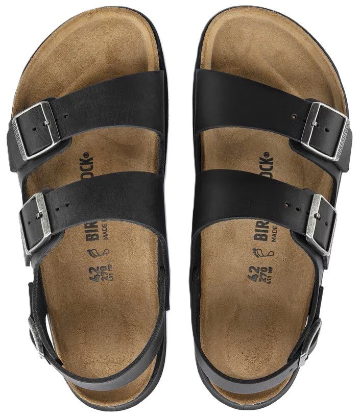 Birkenstock Milano Rugged Sandals - Black Oiled Leather | Polyurethane Sole - Grady’s Feet Essentials - Birkenstock