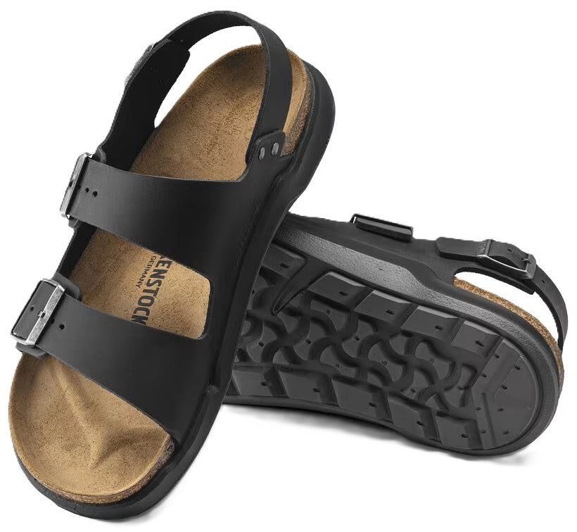 Birkenstock Milano Rugged Sandals - Black Oiled Leather | Polyurethane Sole - Grady’s Feet Essentials - Birkenstock