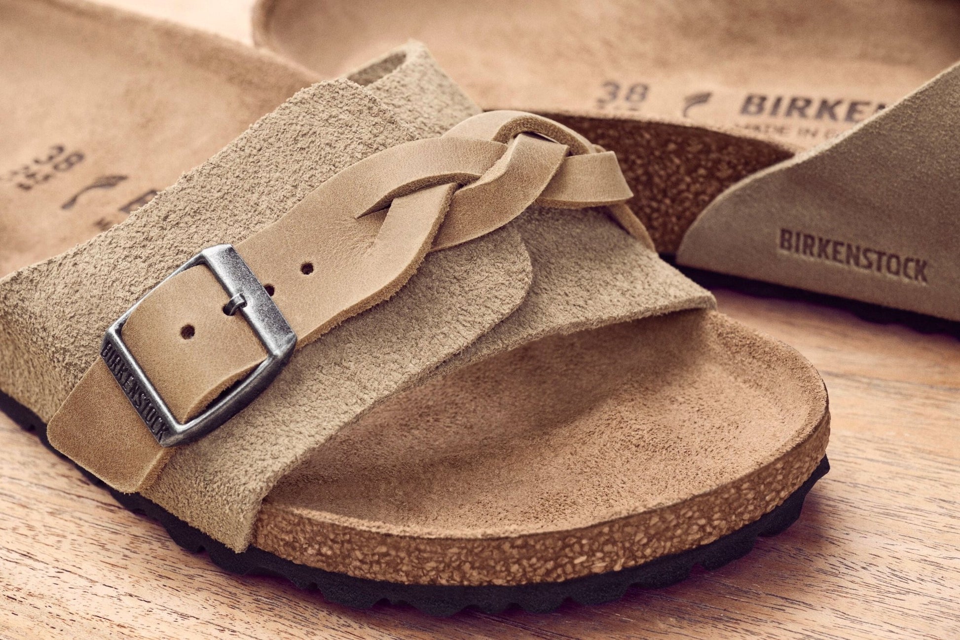 Birkenstock Oita Braid Sandals - Taupe Suede Leather | Comfortable Cork Footbed - Grady’s Feet Essentials - Birkenstock