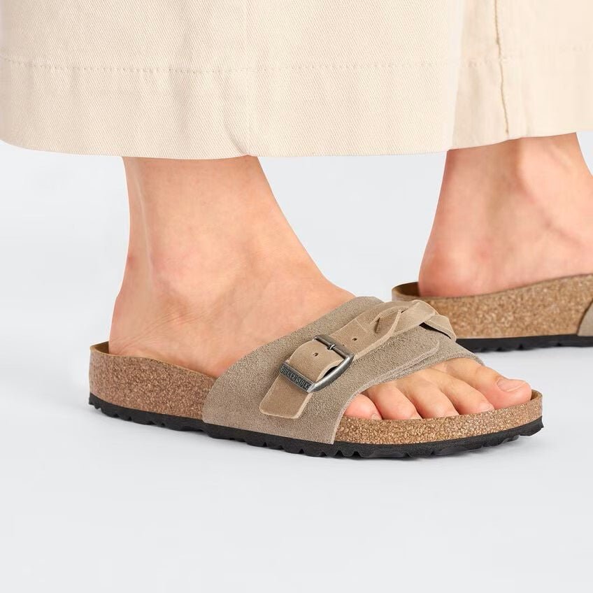 Birkenstock Oita Braid Sandals - Taupe Suede Leather | Comfortable Cork Footbed - Grady’s Feet Essentials - Birkenstock