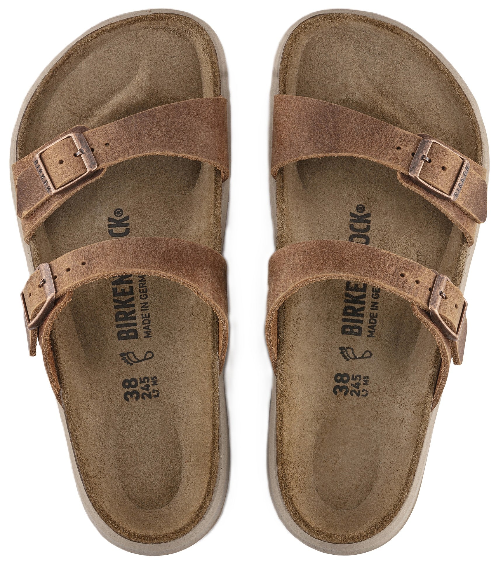 Birkenstock Sierra Crosstown Sandals - Ginger Brown Oiled Leather | Polyurethane Sole - Grady’s Feet Essentials - Birkenstock