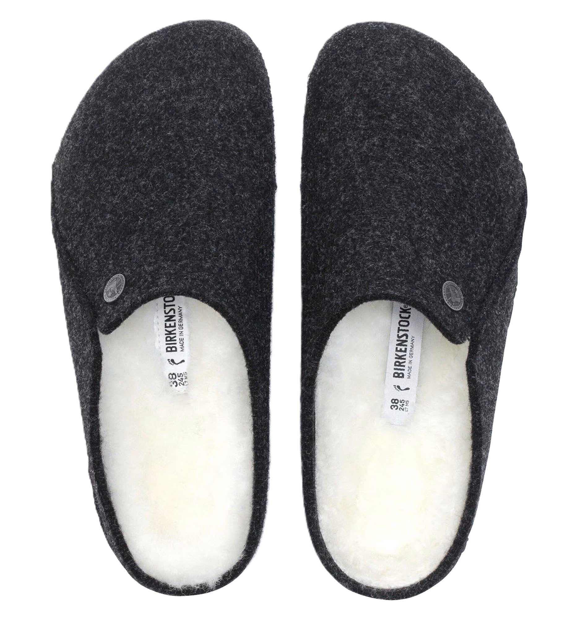 Birkenstock Zermatt Slipper - Anthracite Wool Felt | Cozy Shearling Footbed - Grady’s Feet Essentials - Birkenstock