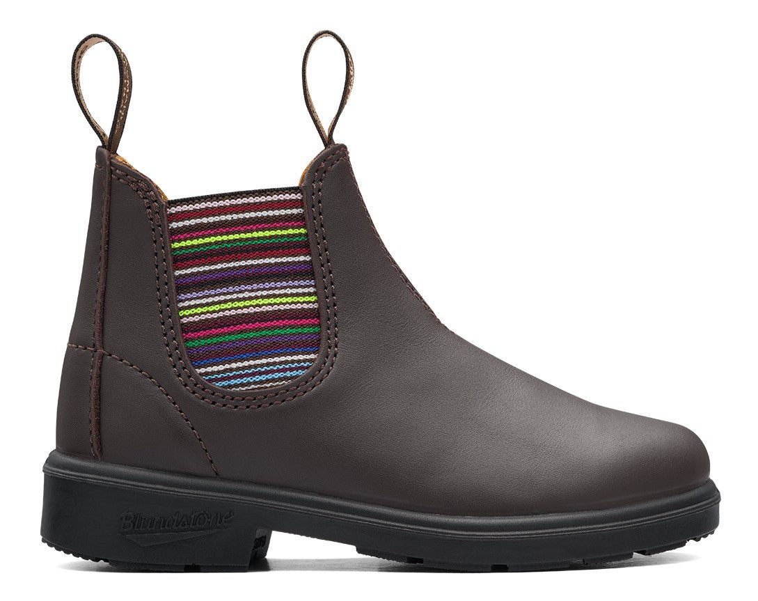 Blundstone Kids 1413 - Striped Elastic Brown Leather | Lightweight, Durable Pull - On Boots - Grady’s Feet Essentials - Blundstone