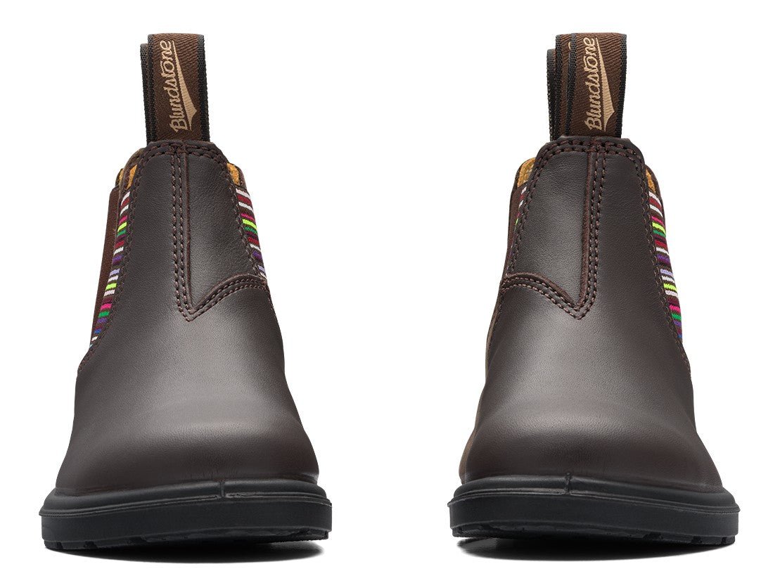 Blundstone Kids 1413 - Striped Elastic Brown Leather | Lightweight, Durable Pull - On Boots - Grady’s Feet Essentials - Blundstone