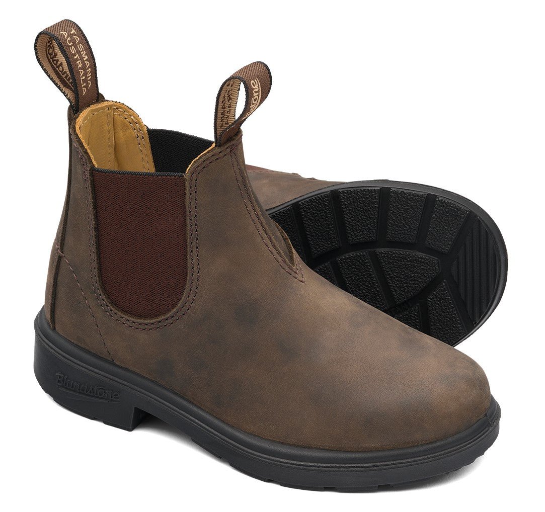 Blundstone Kids 565 - Rustic Brown Leather | Lightweight, Durable Pull - On Boots - Grady’s Feet Essentials - Blundstone