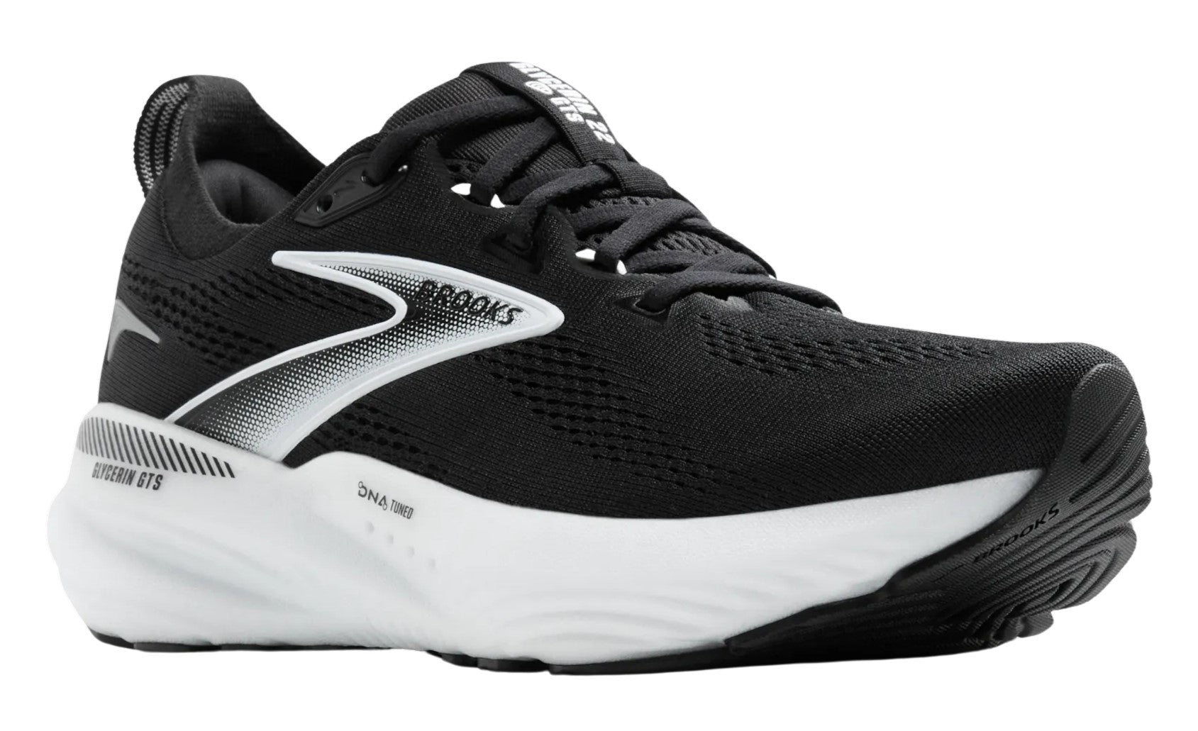 Brooks Men's Glycerin GTS 22 Running Shoe Black Grey White - Grady’s Feet Essentials - Brooks