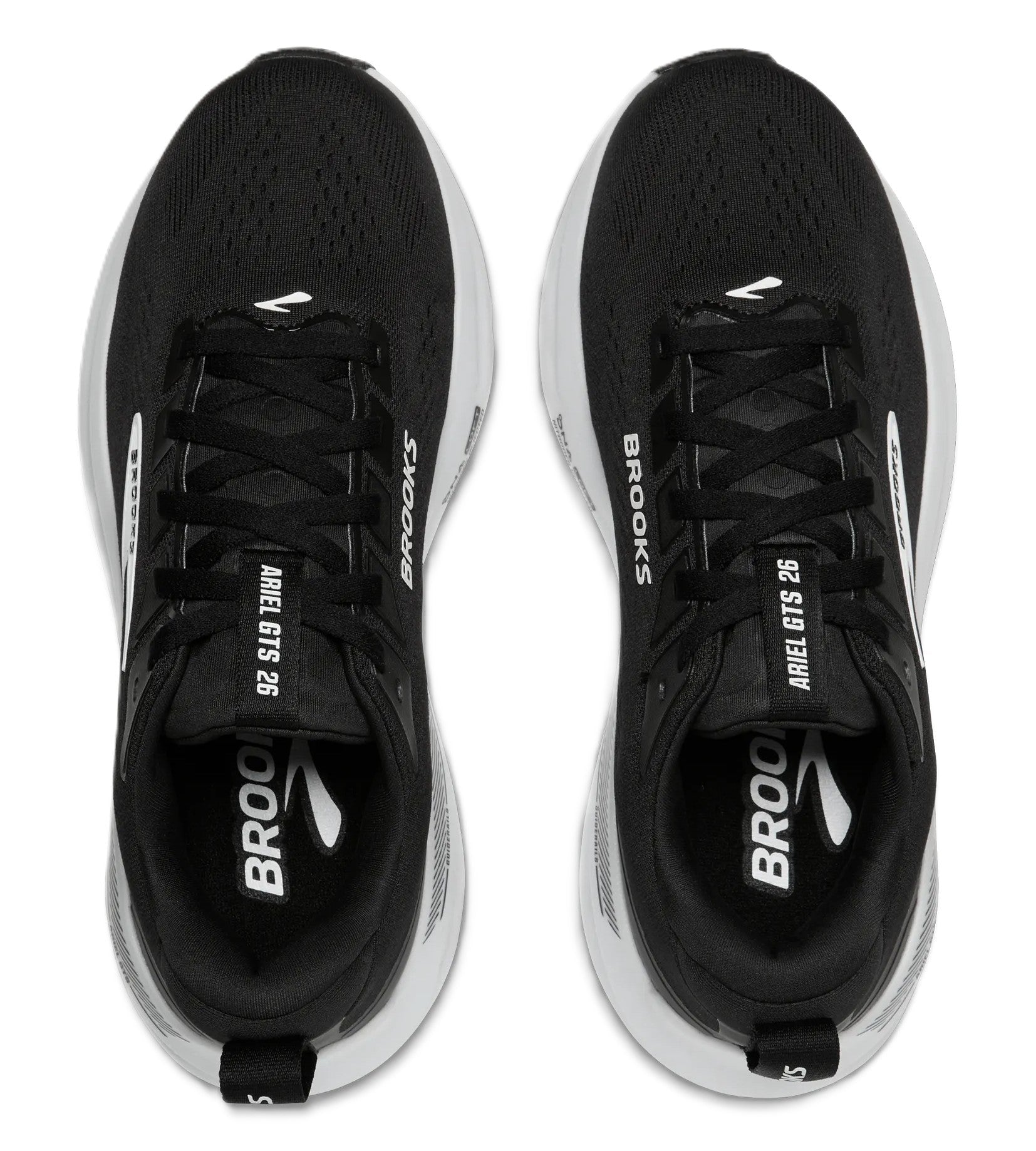 Brooks Women's Ariel GTS 26 - Black Grey White | Run & Walk Balanced Cushion - Grady’s Feet Essentials - Brooks